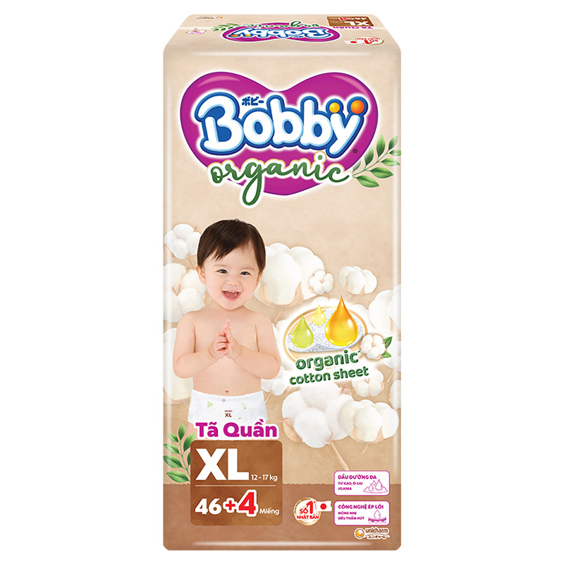 Tã quần Bobby Organic size XL 46 + 4 miếng (12 - 17 kg) 16