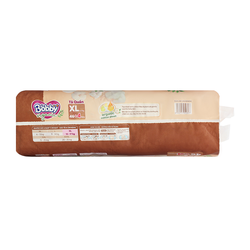 Tã quần Bobby Organic size XL 46 + 4 miếng (12 - 17 kg) 19