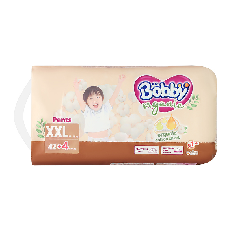 Tã quần Bobby Organic size XXL 42 + 4 miếng (15 - 25 kg) 17