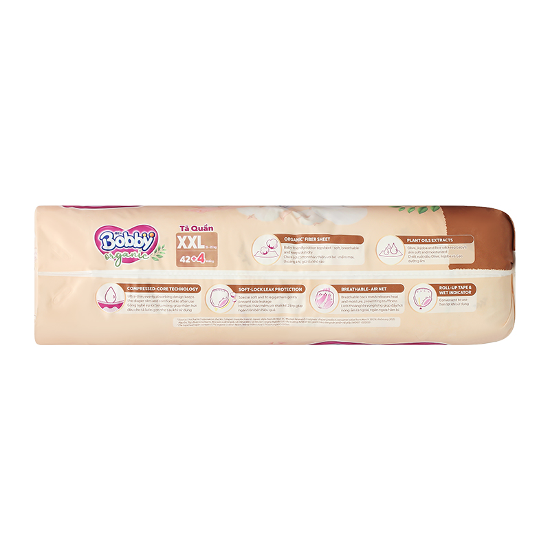 Tã quần Bobby Organic size XXL 42 + 4 miếng (15 - 25 kg) 20