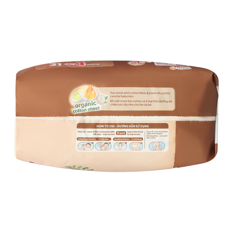 Tã quần Bobby Organic size XXXL 31 + 4 miếng (20 - 35 kg) 20