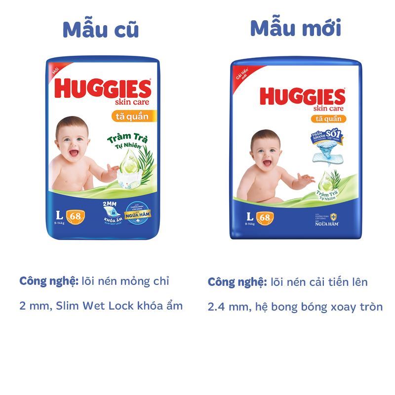 Combo 2 tã quần Huggies Skincare size L 68 miếng/bịch (9 - 14 kg) - Giao bao bì ngẫu nhiên 2