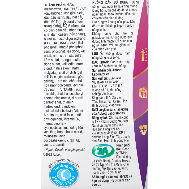 Lốc 4 hộp sữa pha sẵn Abbott PediaSure hương vani 110 ml (1 - 10 tuổi) 62
