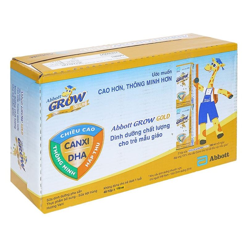 Combo 2 thùng 48 hộp sữa pha sẵn Abbott Grow Gold hương vani 110 ml (từ 1 tuổi) - Giao bao bì ngẫu nhiên 3
