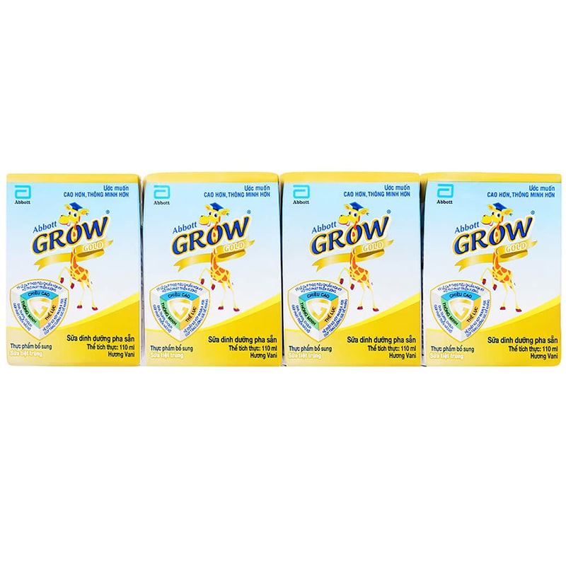 Combo 2 thùng 48 hộp sữa pha sẵn Abbott Grow Gold hương vani 110 ml (từ 1 tuổi) - Giao bao bì ngẫu nhiên 4