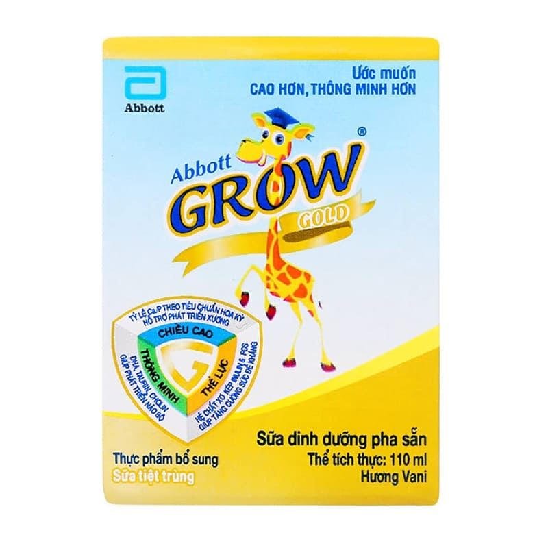 Combo 2 thùng 48 hộp sữa pha sẵn Abbott Grow Gold hương vani 110 ml (từ 1 tuổi) - Giao bao bì ngẫu nhiên 5