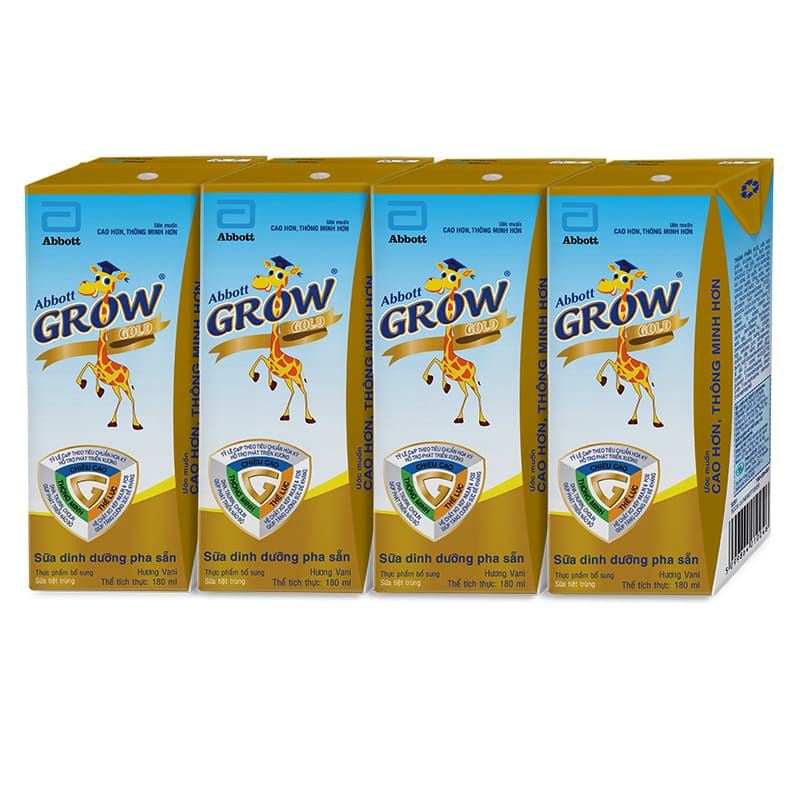 Combo 2 thùng 48 hộp sữa pha sẵn Abbott Grow Gold hương vani 180 ml (từ 1 tuổi) - Giao bao bì ngẫu nhiên 5