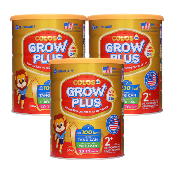 Combo 3 sữa bột Nutricare Colos 24h Grow Plus 2+