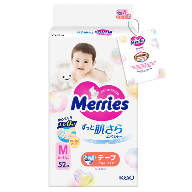 Tã dán Merries size M 52 miếng (6 - 11 kg) - Giao bao bì ngẫu nhiên 21