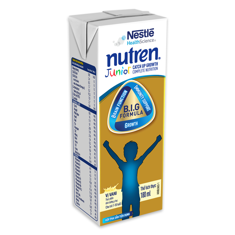Combo 3 lốc 4 hộp sữa pha sẵn Nutren Junior hương vani 180 ml (1 - 10 tuổi) 3