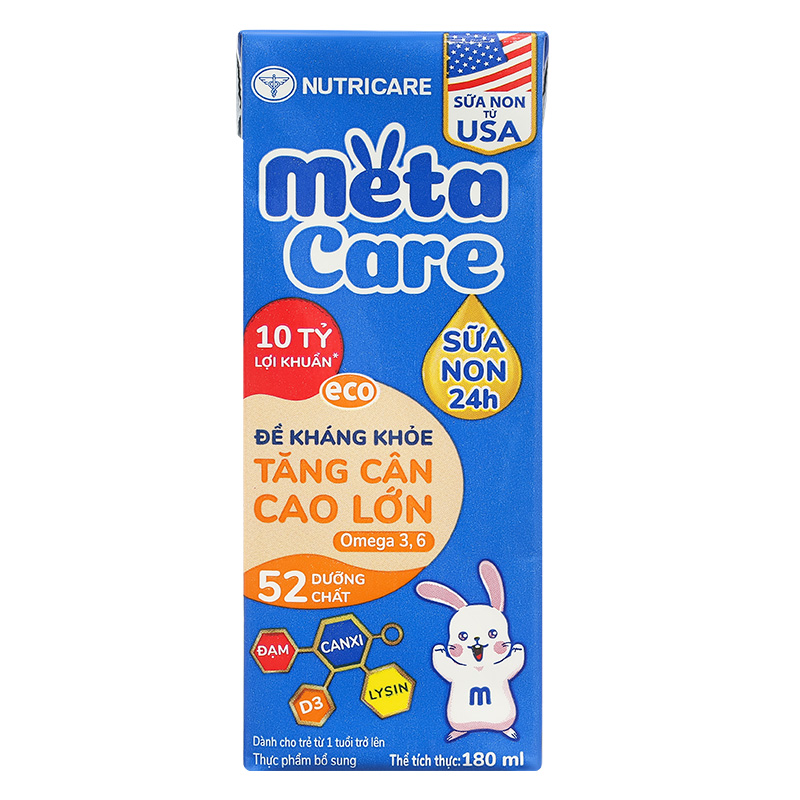 Thùng 48 hộp sữa non pha sẵn MetaCare Eco 180 ml (từ 1 tuổi) 35