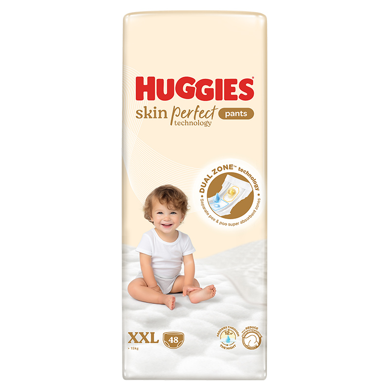 Combo 4 tã quần Huggies Skin Perfect size XXL 48 miếng (Trên 15 kg) - Giao bao bì cộng miếng ngẫu nhiên 3