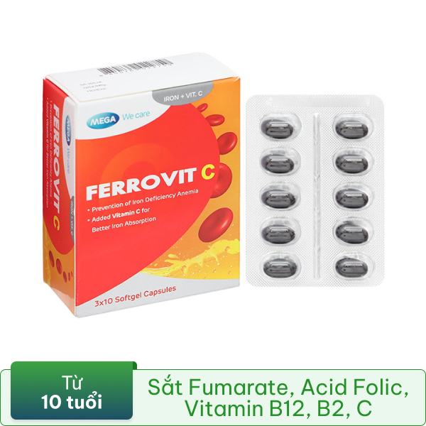 Ferrovit C giảm triệu chứng thiếu máu do thiếu sắt