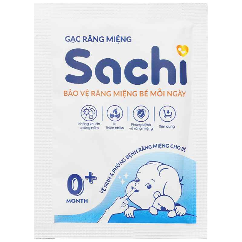 Gạc răng miệng Sachi 0+ Month giúp sạch lưỡi, nướu, răng hộp 30 miếng - 8