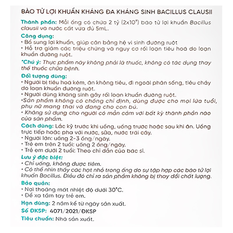 Combo 2 thực phẩm bảo vệ sức khỏe Livespo Clausy hỗ trợ cải thiện hệ vi sinh đường ruột, 20 ống dạng uống 11