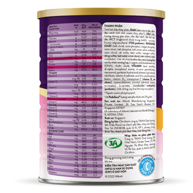 Combo 6 hộp sữa bột Abbott PediaSure BA hương vani 1.6 kg (1 - 10 tuổi) 14