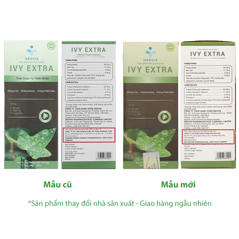 Ivy Extra hỗ trợ giảm ho, long đờm chai 90ml