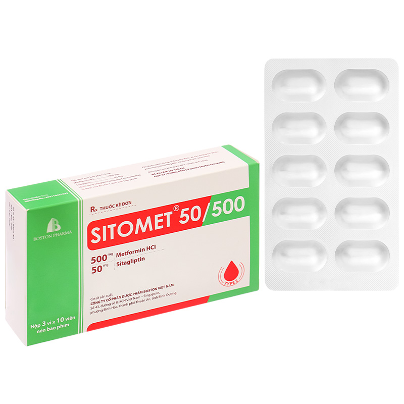 Sitomet BD 50/500 điều trị đái tháo đường tuýp 2 (3 vỉ x 10 viên) - 11