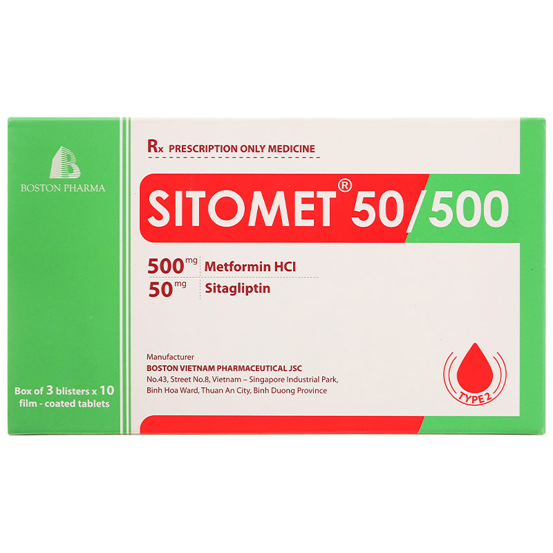 Sitomet BD 50/500 điều trị đái tháo đường tuýp 2 (3 vỉ x 10 viên) - 12