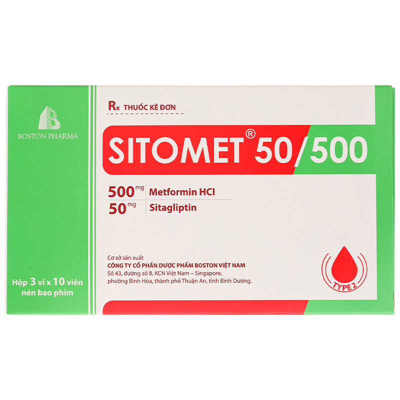 Sitomet BD 50/500 điều trị đái tháo đường tuýp 2 (3 vỉ x 10 viên) - 13
