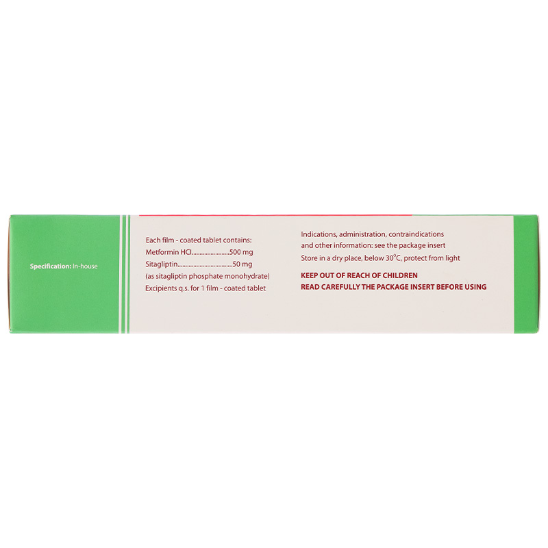 Sitomet BD 50/500 điều trị đái tháo đường tuýp 2 (3 vỉ x 10 viên) - 15