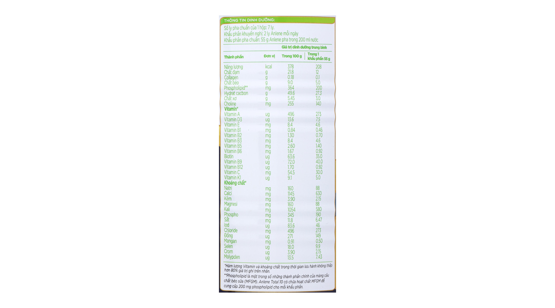 Sữa bột Anlene Gold Total 10 hương Vani lon 800g - 13
