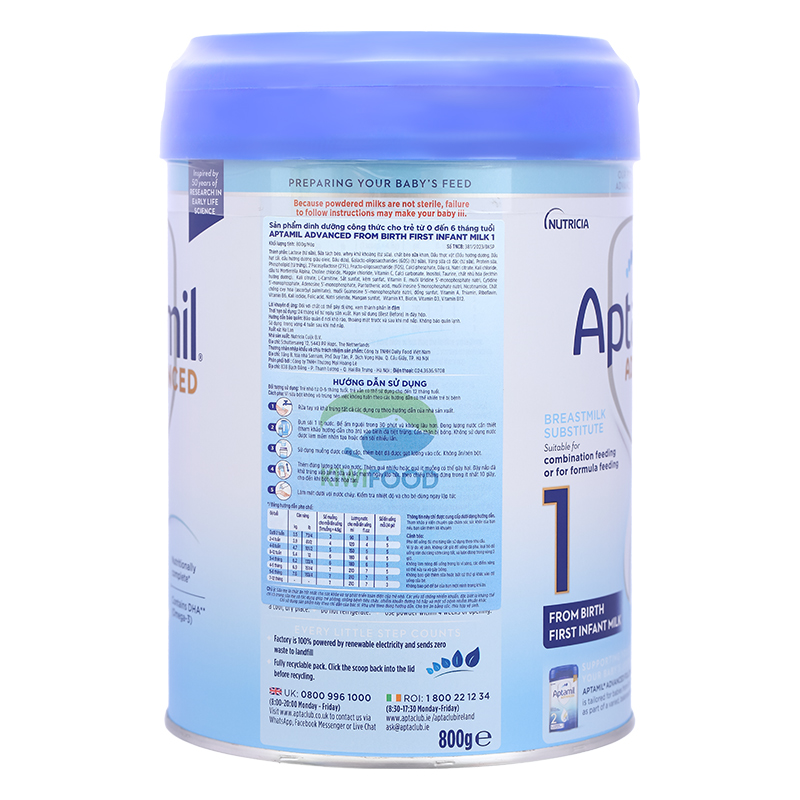 Combo 2 sữa bột Aptamil Anh Advanced số 1 800g (0 - 6 tháng) 4