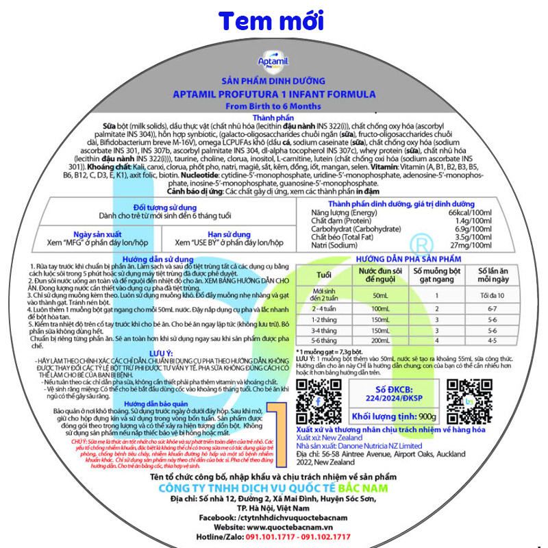 Sữa bột Aptamil Úc Profutura số 1 900g (0 - 6 tháng) 17