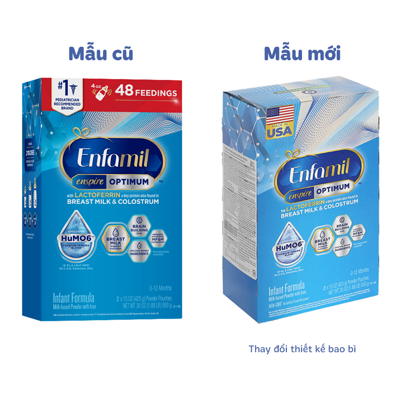 Sữa bột Enfamil Enspire Infant Formula 850g (0 - 12 tháng) - Mẫu mới 2