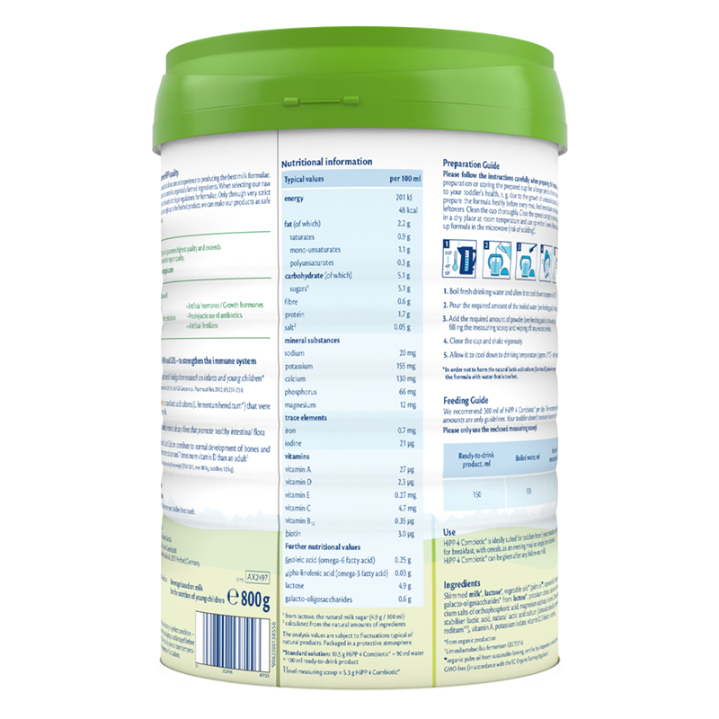 Sữa bột HiPP Organic Combiotic số 4 800g (từ 3 tuổi) 12