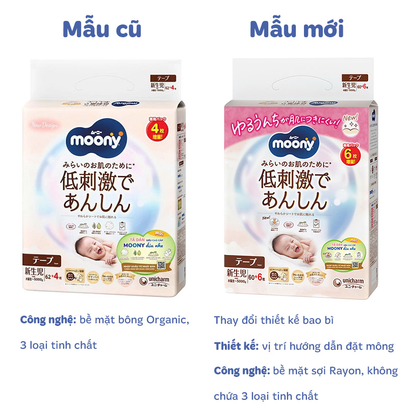 Tã dán Moony Dịu nhẹ size M 46 miếng (6 - 11 kg) - Giao bao bì ngẫu nhiên 30