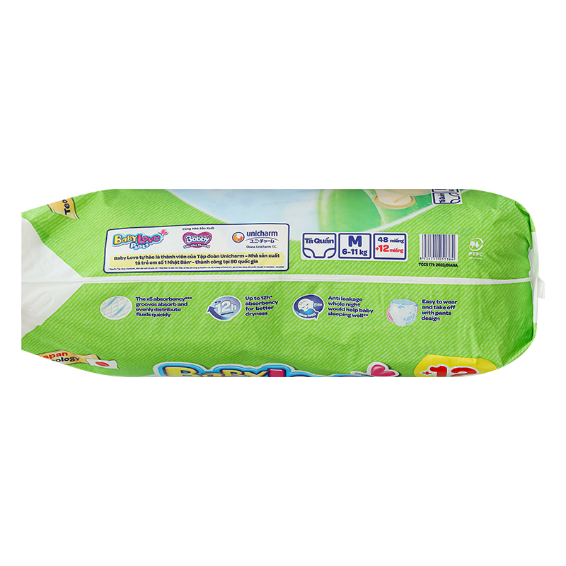 Tã quần BabyLove size M 48 +4/+12 miếng (6 - 11 kg) - Giao bao bì cộng miếng ngẫu nhiên 5