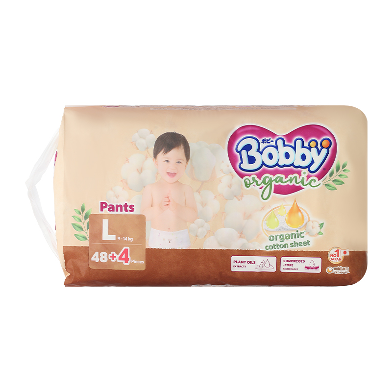 Tã quần Bobby Organic size L 48 + 4 miếng (9 - 14 kg) 2