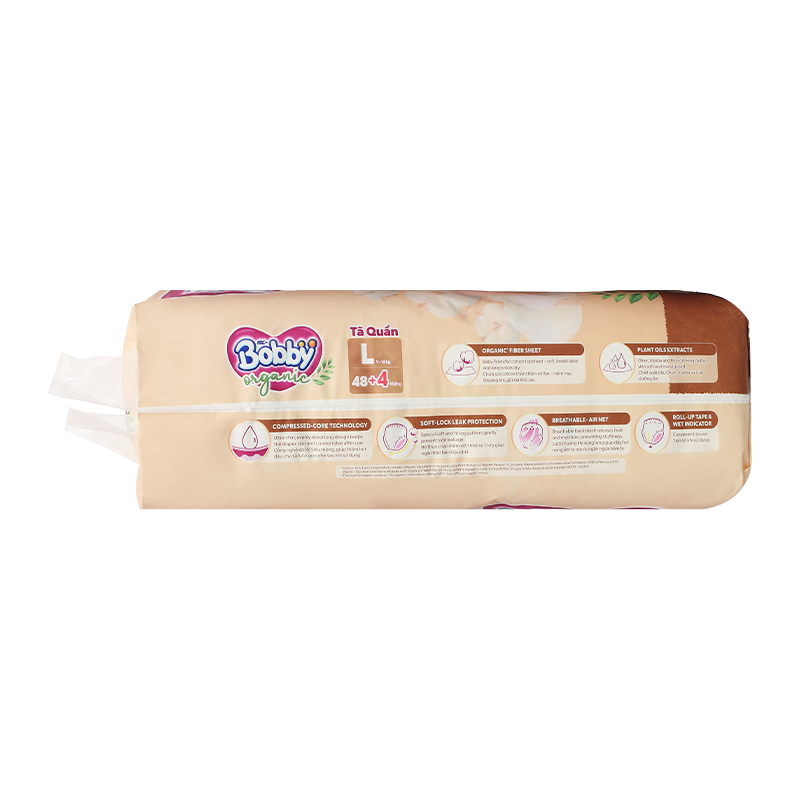 Tã quần Bobby Organic size L 48 + 4 miếng (9 - 14 kg) 5