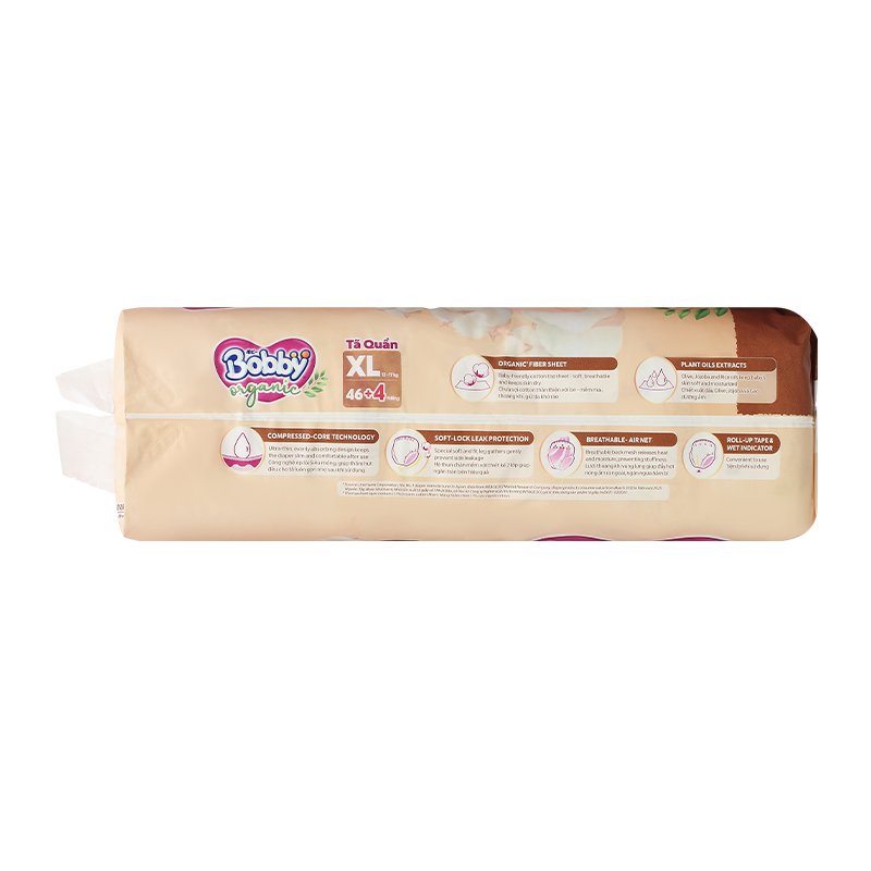 Tã quần Bobby Organic size XL 46 + 4 miếng (12 - 17 kg) 5
