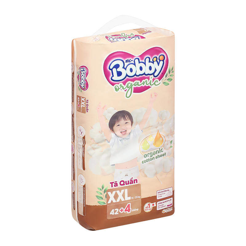 Tã quần Bobby Organic size XXL 42 + 4 miếng (15 - 25 kg) 3