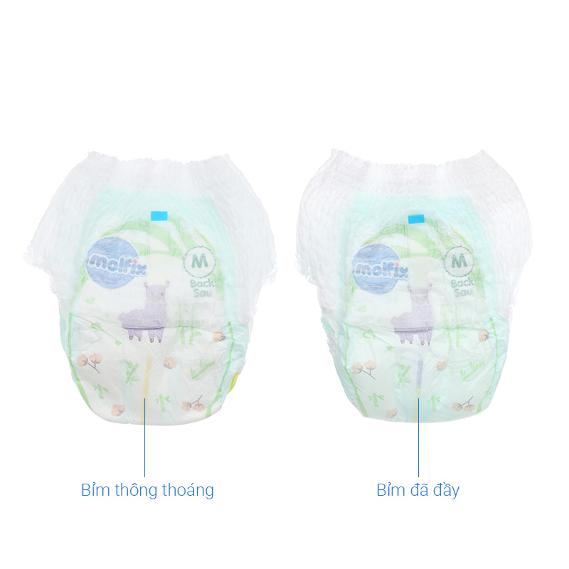 Combo 2 tã quần Molfix thiên nhiên size M 76 miếng/bịch (6 - 11 kg) 40