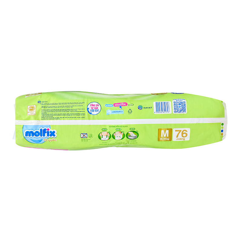 Combo 2 tã quần Molfix thiên nhiên size M 76 miếng/bịch (6 - 11 kg) 19