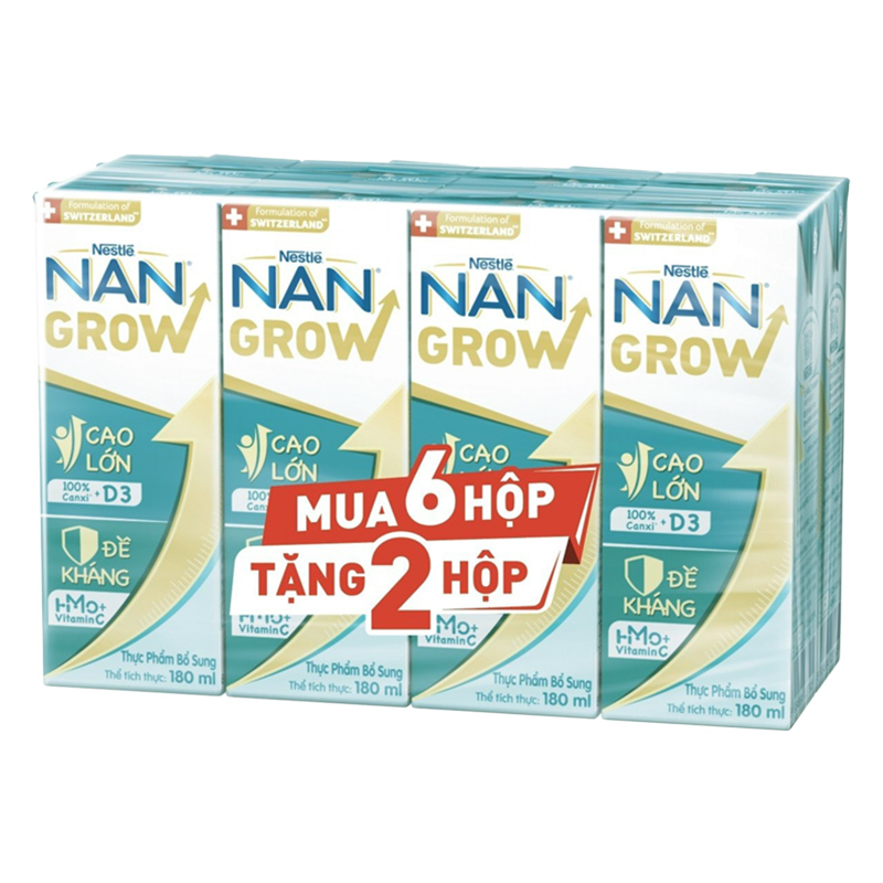 Lốc 6 + 2 hộp sữa pha sẵn Nestlé NAN Grow 180 ml (từ 1 tuổi) 21