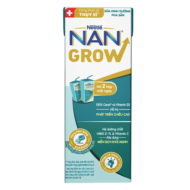 Lốc 6 + 2 hộp sữa pha sẵn Nestlé NAN Grow 180 ml (từ 1 tuổi) 23