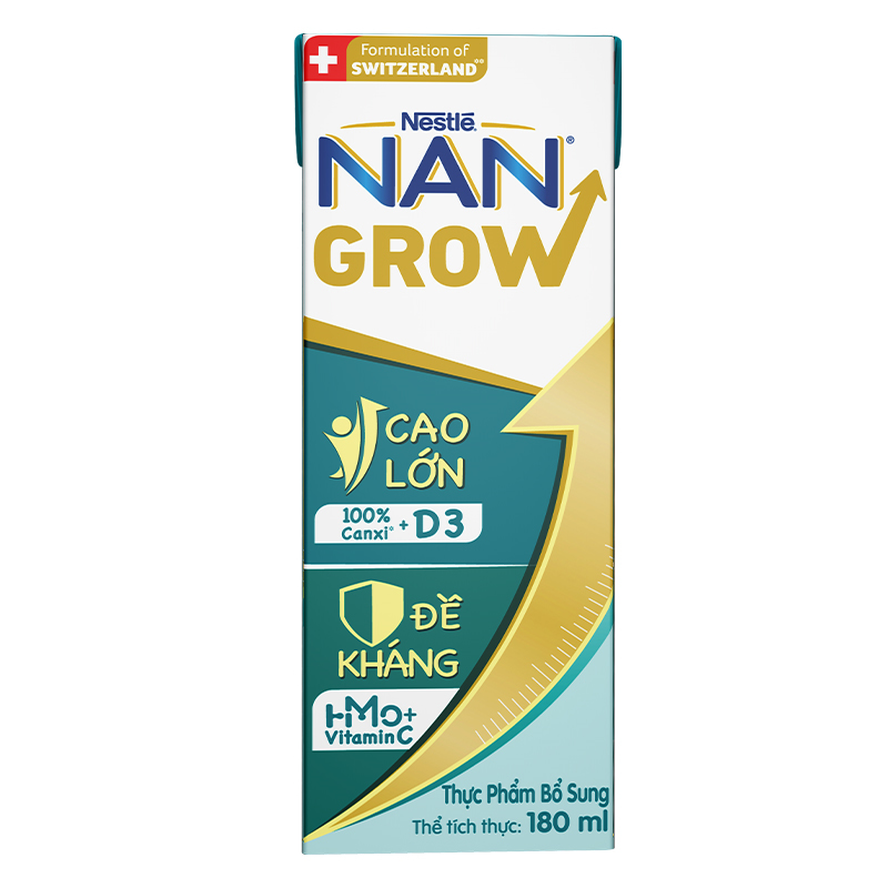 Lốc 6 + 2 hộp sữa pha sẵn Nestlé NAN Grow 180 ml (từ 1 tuổi) 24