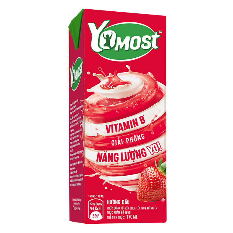 Thùng 48 hộp sữa chua uống tiệt trùng Yomost vị dâu 170 ml (từ 1 tuổi) - Giao bao bì ngẫu nhiên 5