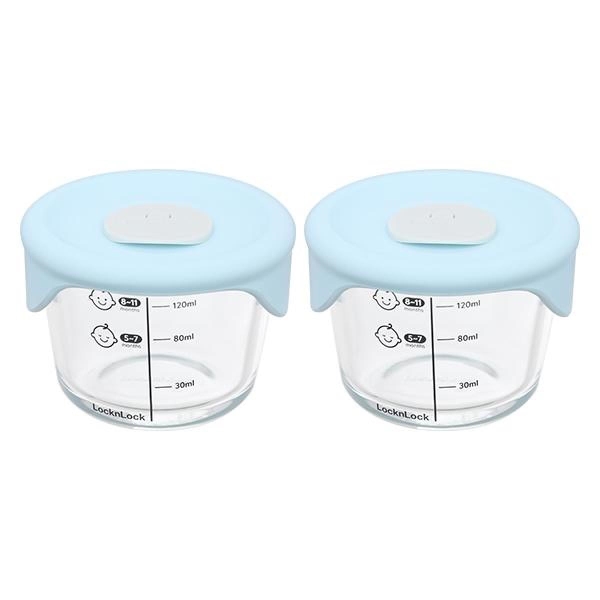 2 hộp đựng sữa và thức ăn dặm cho bé Lock&Lock LLG058S2LBLU 150 ml - Màu xanh - AVAKids.com