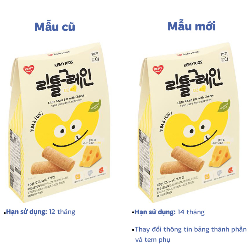 Bánh ngũ cốc ăn dặm Kemy Kids vị việt quất hộp 40g (từ 8 tháng) - Giao bao bì ngẫu nhiên 8