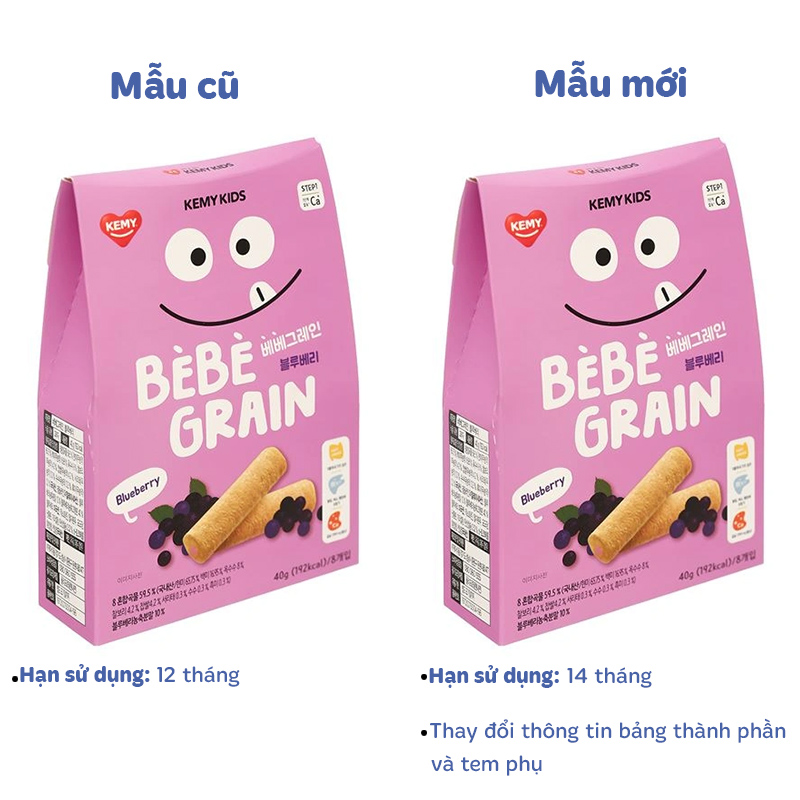 Bánh ngũ cốc ăn dặm Kemy Kids vị việt quất hộp 40g (từ 8 tháng) - Giao bao bì ngẫu nhiên 2