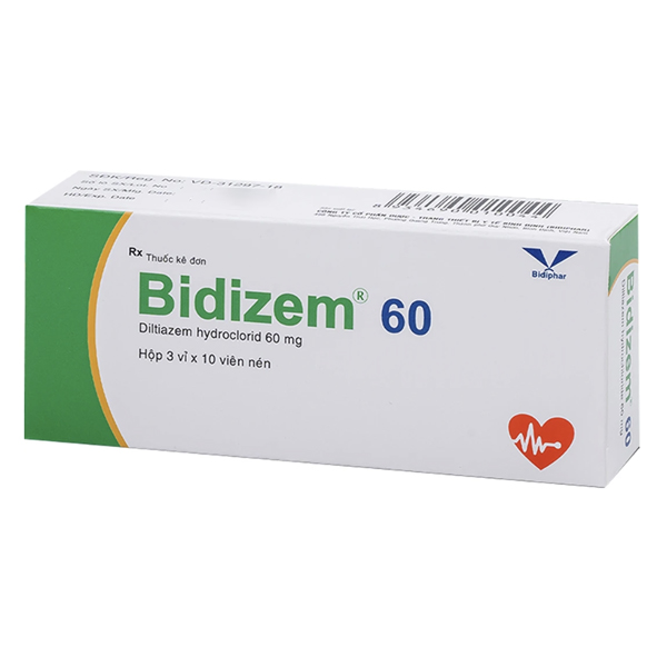 Bidizem 60 phòng ngừa và điều trị lâu dài cơn đau thắt ngực