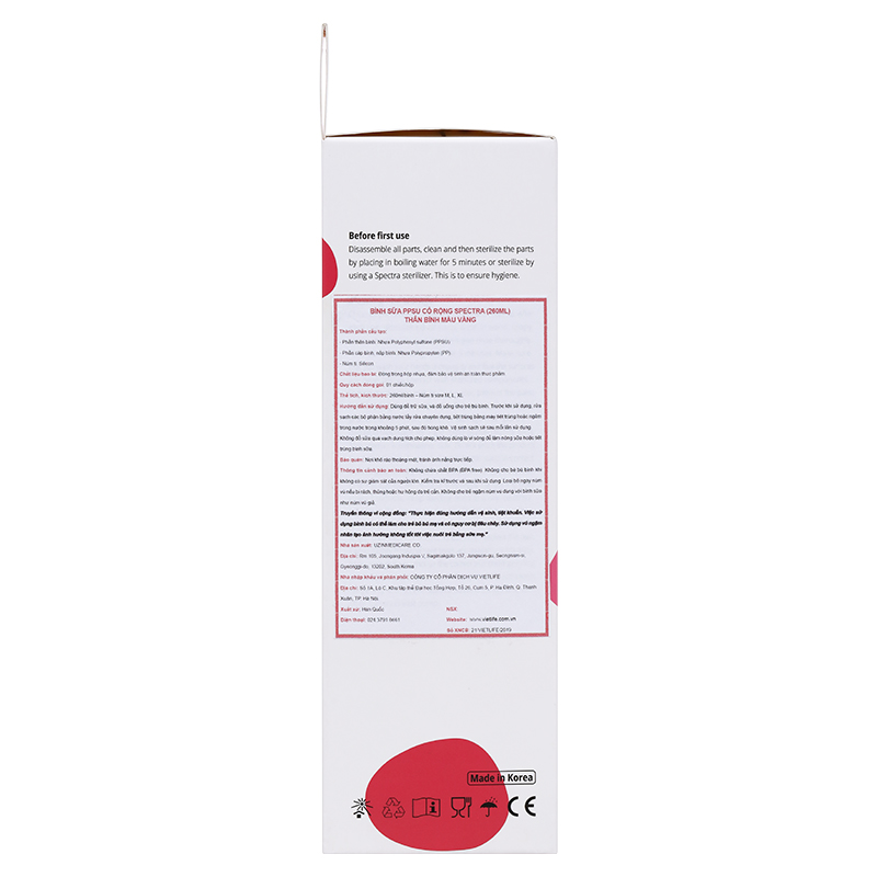 Bình sữa nhựa PPSU Spectra cổ rộng 160 ml (0 - 3 tháng) 43