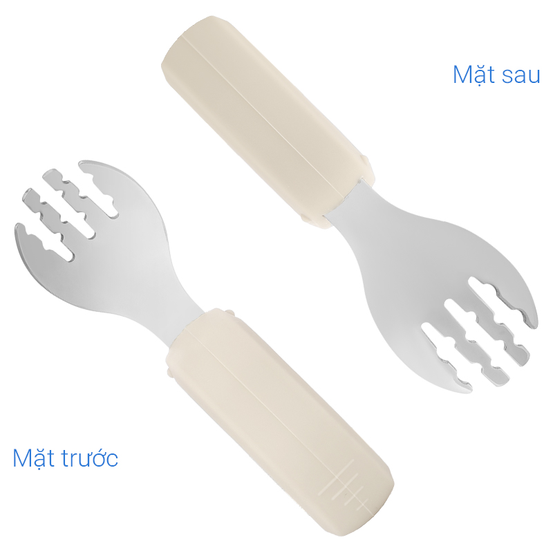 Bộ muỗng nĩa inox tay cầm tròn Hallysen - Màu be 6