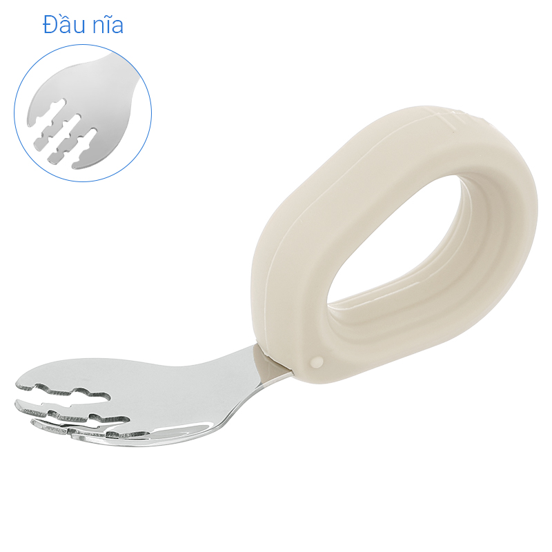 Bộ muỗng nĩa inox tay cầm tròn Hallysen - Màu be 8