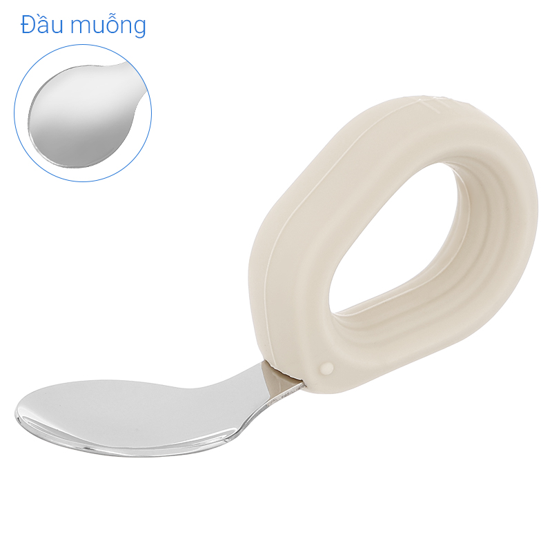 Bộ muỗng nĩa inox tay cầm tròn Hallysen - Màu be 9